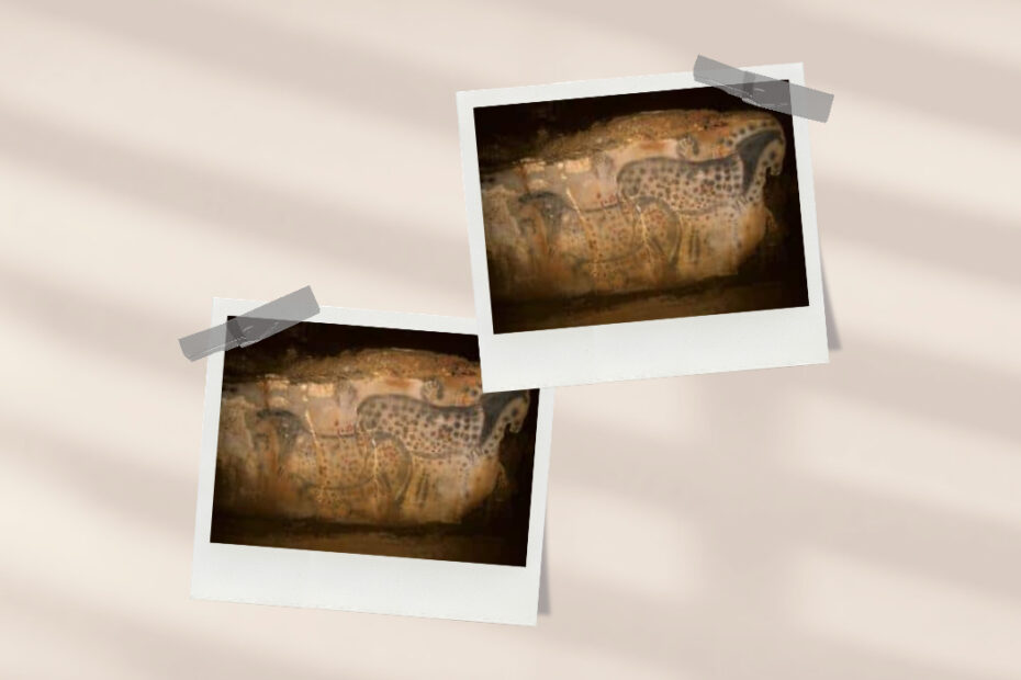 Collage des représentations de chevaux de la Grotte du Pech Merle