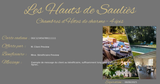 Carte cadeau - Séjour - Idée cadeau